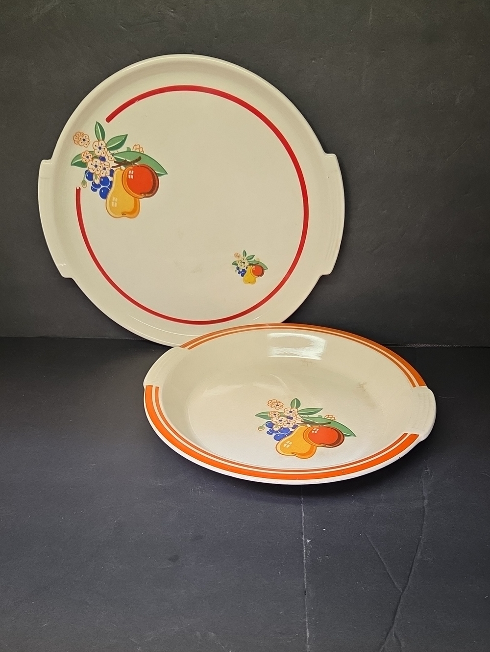 Antique Hostess Ware by Pottery Guild Platter And Pie Plate